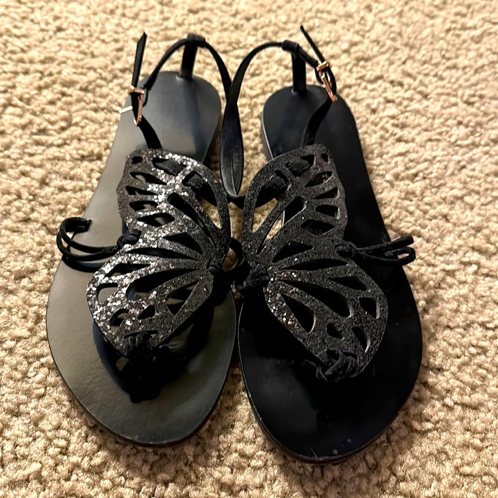 Sparkly Sophia Webster butterfly flip flip sandals
